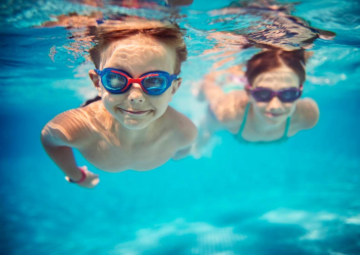 Children swimming